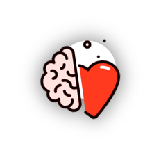 Brains and heart symbol